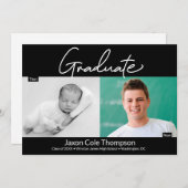 Mannelijke Afstuderen Foto van het middelbaar Afst Aankondiging (Voorkant / Achterkant)