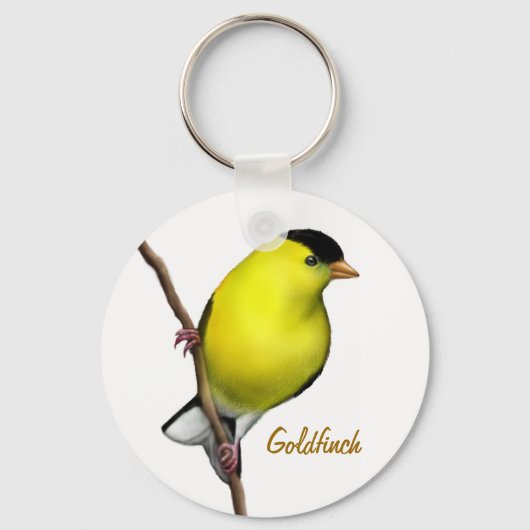 Mannelijke Amerikaanse Goldfinch Bird Sleutelhange Sleutelhanger (Voorkant)
