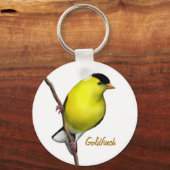 Mannelijke Amerikaanse Goldfinch Bird Sleutelhange Sleutelhanger (Voorkant)