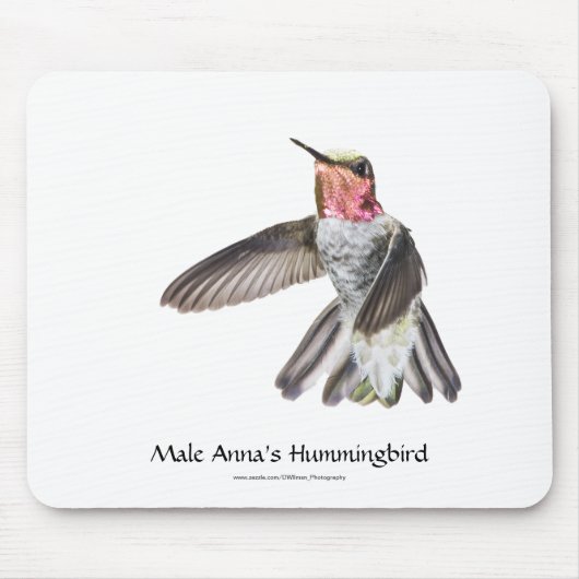 Mannelijke Anna's Hummingbird Mousepad Muismat (Voorkant)