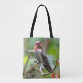 Mannelijke Anna's kolibrie op de pruimenboom Tote Bag (Voorkant)