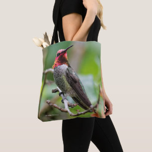 Mannelijke Anna's kolibrie op de pruimenboom Tote Bag