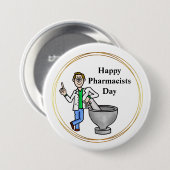 Mannelijke apotheker Dag Button (Voorkant /achterkant)
