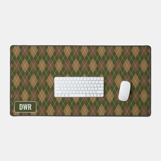 Mannelijke Argyle - Hunter Groen / Bruin - Initial Bureaumat (Keyboard & Muis)
