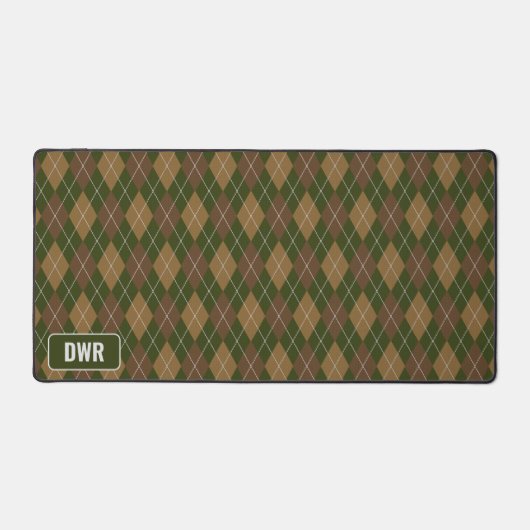 Mannelijke Argyle - Hunter Groen / Bruin - Initial Bureaumat (Voorkant)