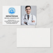 Mannelijke arts in Lab Coat | geriater Visitekaartje (Voorkant / Achterkant)