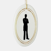 Mannelijke arts Silhouette kerstversiering Keramisch Ornament (Rechts)