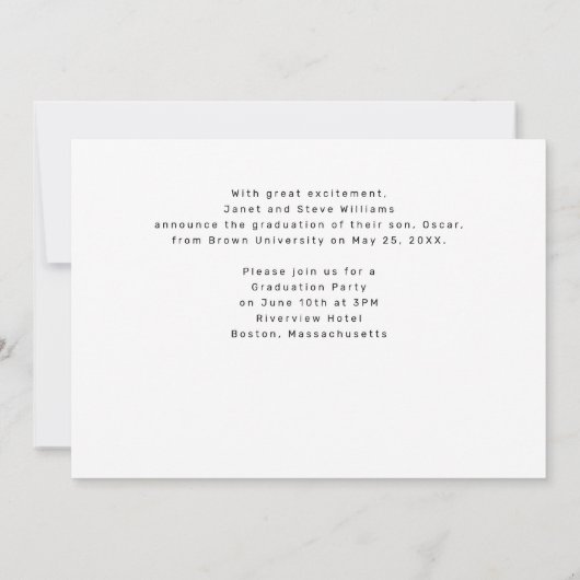 Mannelijke atleet Sport Bold Afstuderen 1-Foto Aankondiging (Achterkant)