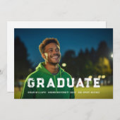 Mannelijke atleet Sport Bold Afstuderen 1-Foto Aankondiging (Voorkant / Achterkant)