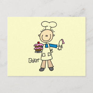 Mannelijke Bakker Briefkaart