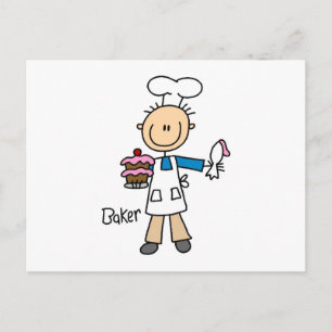 Mannelijke Bakker Briefkaart