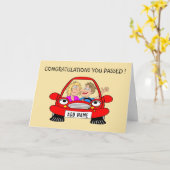 Mannelijke bestuurder geslaagd rijexamen kaart (Gele Bloem)