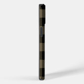 Mannelijke Black Brown Buffalo Plaid Naam Initiale Case-Mate iPhone Case (Achterkant / Rechts)
