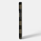 Mannelijke Black Brown Buffalo Plaid Naam Initiale Case-Mate iPhone Case (Achterkant / Links)
