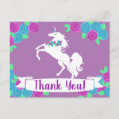 Mannelijke Bloem Eenhoorn & Bloemen Bedankt Briefkaart (Voorkant)