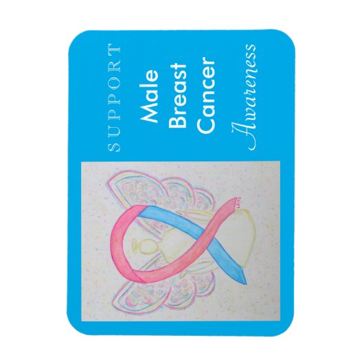 Mannelijke Borstkanker Bewustmaking Koolstof Gift  Magneet (Verticaal)