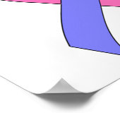 Mannelijke borstkanker Blauwe Roze Ribbon 3 Poster (Hoek)