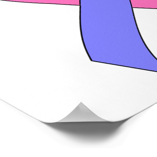 Mannelijke borstkanker Blauwe Roze Ribbon 3 Poster (Hoek)