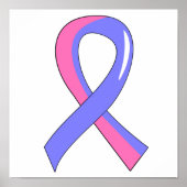 Mannelijke borstkanker Blauwe Roze Ribbon 3 Poster (Voorkant)
