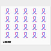 Mannelijke borstkanker Blauwe Roze Ribbon 3 Ronde Sticker (Vel)