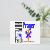 Mannelijke borstkanker Hope Love Faith Prayer Cros Briefkaart (Staand voorkant)