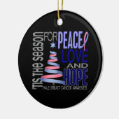 Mannelijke borstkanker Kerstmis 1 Ornament (Links)