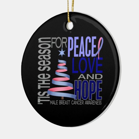 Mannelijke borstkanker Kerstmis 1 Ornament (Links)