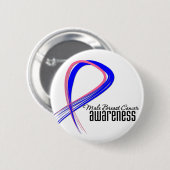 Mannelijke borstkankerbewuster Grunge Ribbon Ronde Button 5,7 Cm (Voorkant /achterkant)