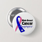 Mannelijke borstkankerbewustwording ronde button 5,7 cm (Voorkant /achterkant)