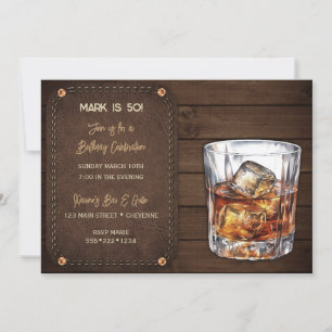 Mannelijke Bourbon Whisky Schots Leer Hout Kaart