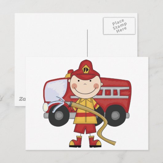 Mannelijke brandweerlieden T-shirts en geschenken Briefkaart (Voorkant / Achterkant)