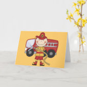 Mannelijke Brandweerman T-shirts en geschenken Kaart (Gele Bloem)