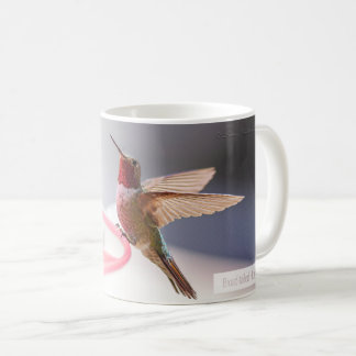 Mannelijke breedstaart kolibrie Psalm 145:5 KJV Koffiemok
