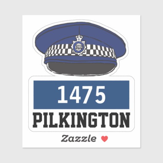 Mannelijke Britse politieagent Pet met naam en num Sticker (Vel)