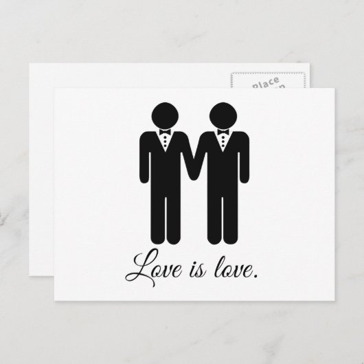 MANNELIJKE BRUILOFT - LOVE.png Briefkaart (Voorkant / Achterkant)