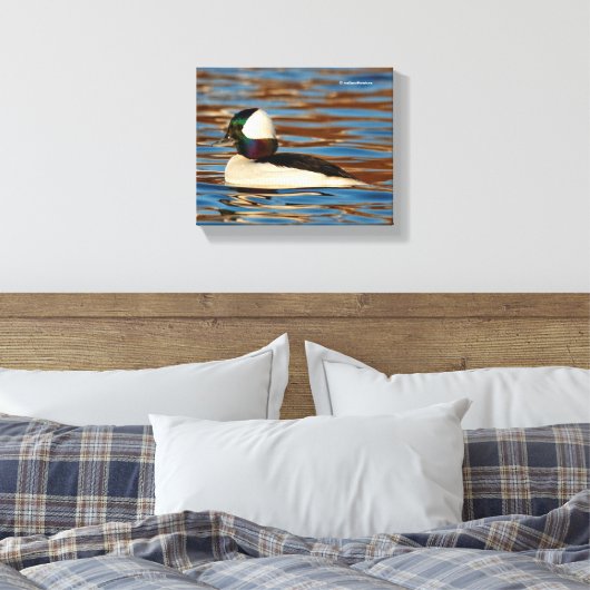 Mannelijke buffelkop in de middags-zon canvas afdruk (Insitu (Slaapkamer))