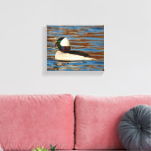 Mannelijke buffelkop in de middags-zon canvas afdruk (Insitu (Woonkamer))