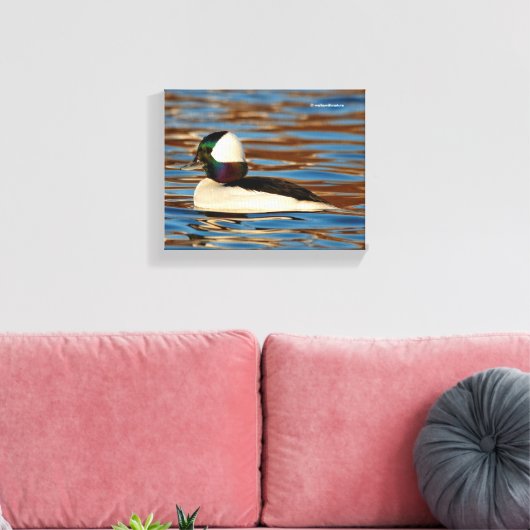 Mannelijke buffelkop in de middags-zon canvas afdruk (Insitu (Woonkamer))