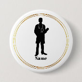 Mannelijke Button Silhouette Name (Voorkant)