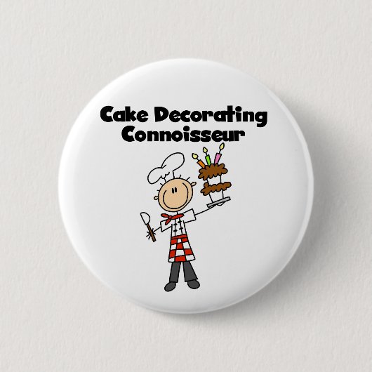 Mannelijke Cake Decorating Kenner Ronde Button 5,7 Cm (Voorkant)