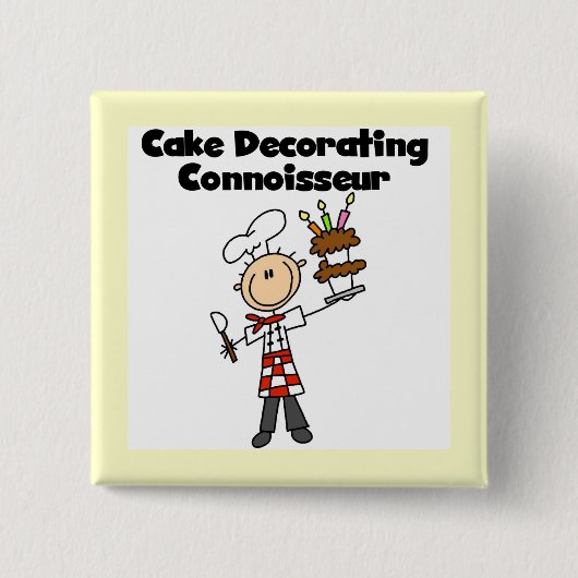 Mannelijke Cake Decorating Kenner Vierkante Button 5,1 Cm (Voorkant)