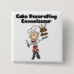 Mannelijke Cake Decorating Kenner Vierkante Button 5,1 Cm