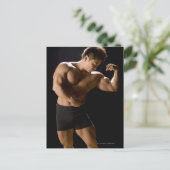 Mannelijke carrosseriebouwers, buigspieren vooraan briefkaart (Staand voorkant)