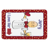 Mannelijke Cartoon Bruiloft Jubileum Hart Cruise D Magneet (Horizontaal)