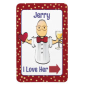 Mannelijke Cartoon Bruiloft Jubileum Hart Cruise D Magneet (Verticaal)