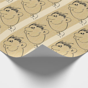 Mannelijke Cartoon Face Cadeaupapier