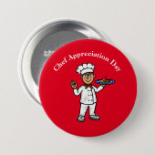 Mannelijke Chef Appreciation Day Button (Voorkant /achterkant)