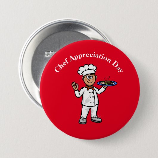 Mannelijke Chef Appreciation Day Button (Voorkant /achterkant)