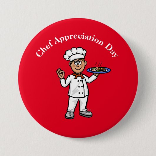 Mannelijke Chef Appreciation Day Button (Voorkant)
