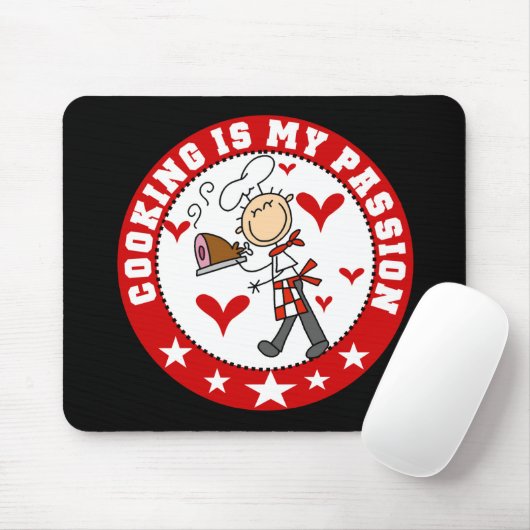 Mannelijke Chef Cooking Passion Mousepad Muismat (Met muis)